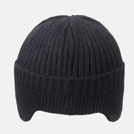 New Winter Men'S Hat – Outdoor Ear Protection Warm Knitted Cap with Windproof Visor, Thick Bicycle Scarf Cap for Men
